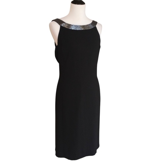 Lauren Ralph Lauren | Beaded Scoop Neck Sheath Dress - Picture 1 of 10